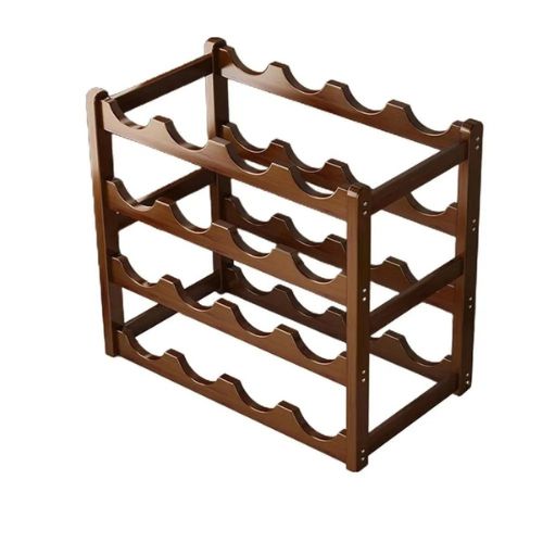 Casier à bouteilles en bois étagère 16 bouteilles contemporain