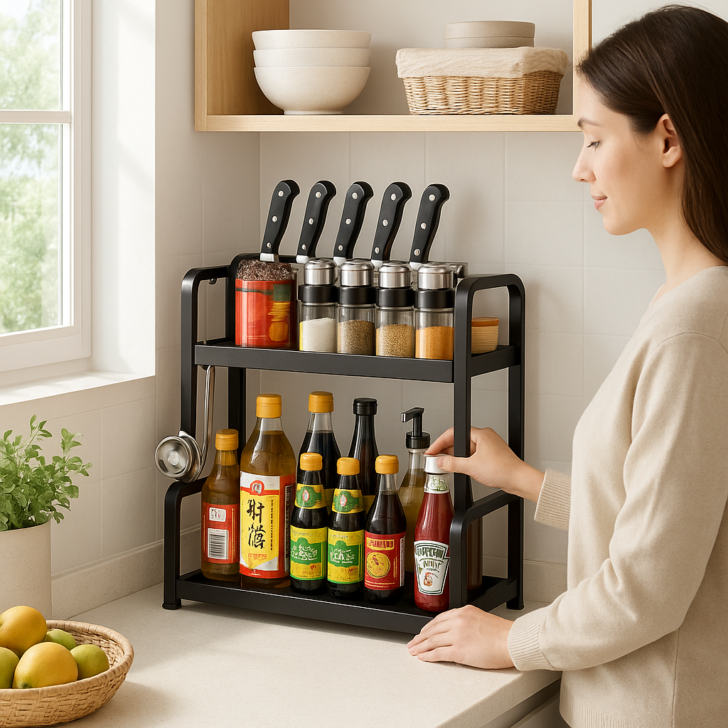 Etagere-cuisine-acier-2-niveaux-pour-épices