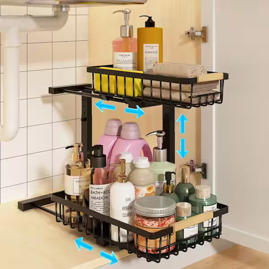 Etagere-sous-evier-acier-drainage-auto