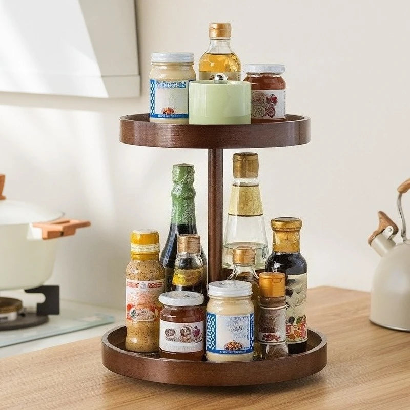 Plateau Tournant Cuisine style bambou pour epices