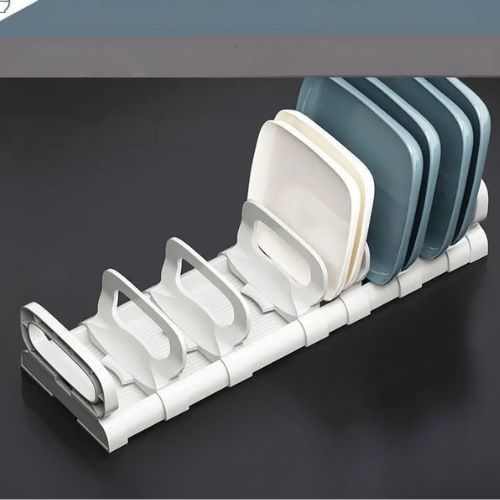 Range-assiette-avec-séparateurs-réglables-plastique-blanc