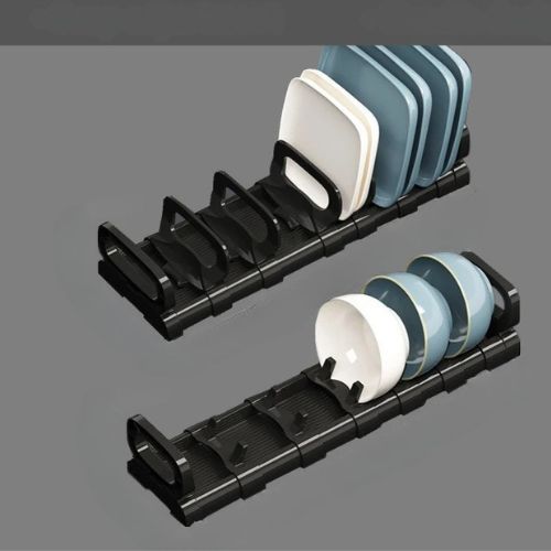 Range-assiette-avec-séparateurs-réglables-pour-plats-bols-noir