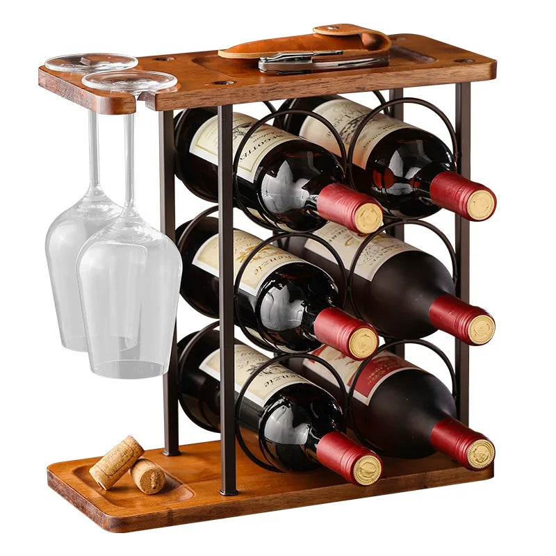 Range-bouteille-étagère-2-en-1-acier-couche-bronze