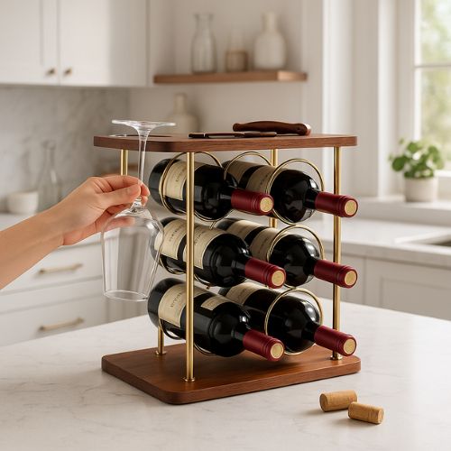 Range-bouteille-étagère-2-en-1-avec-verres-accessibles