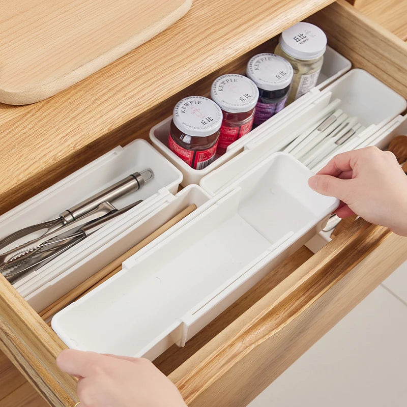 Range-couverts-pour-tiroir-boîte-plastique-adaptable