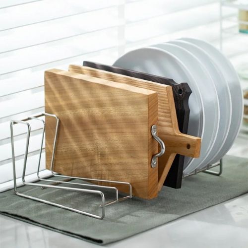 Range-vaisselle-support-en-acier-planche-à-découper