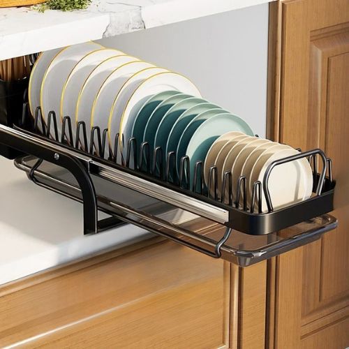 Range-vaisselle-support-métallique-noir-pour-assiettes