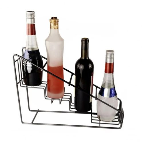 Range bouteille étagère 4 niveaux en fer