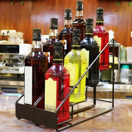 Range bouteille étagère 4 niveaux lot de 2 pour 8 bouteilles