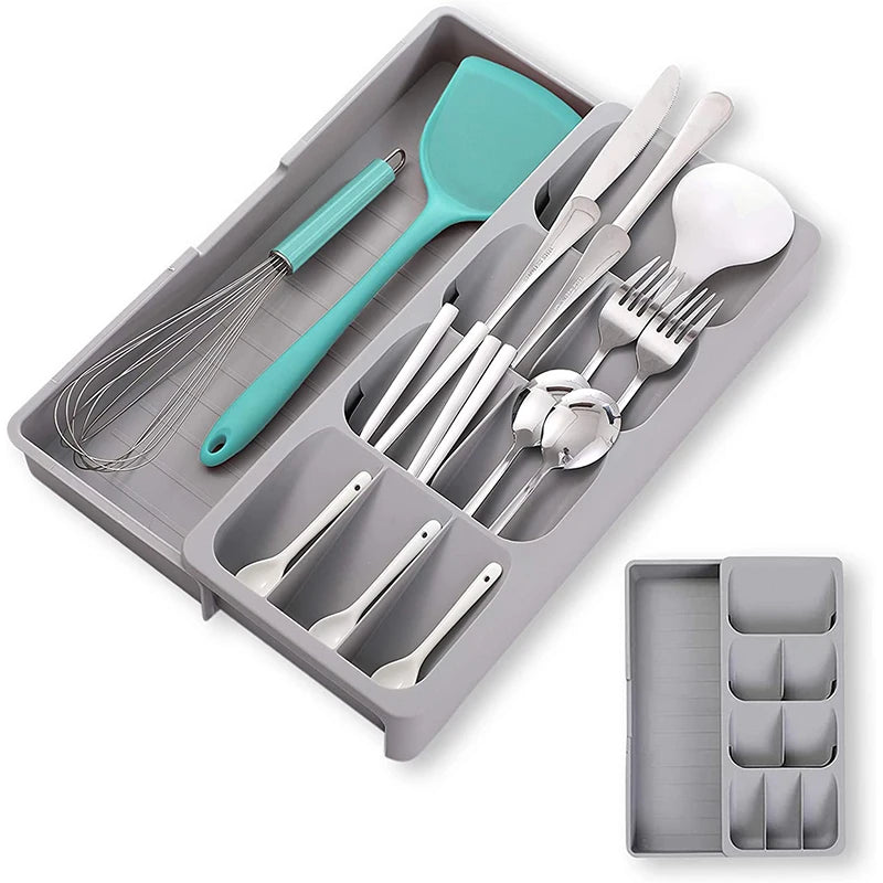 Rangement-Ă -couverts-extensible-pour-tiroir-double-compartiments