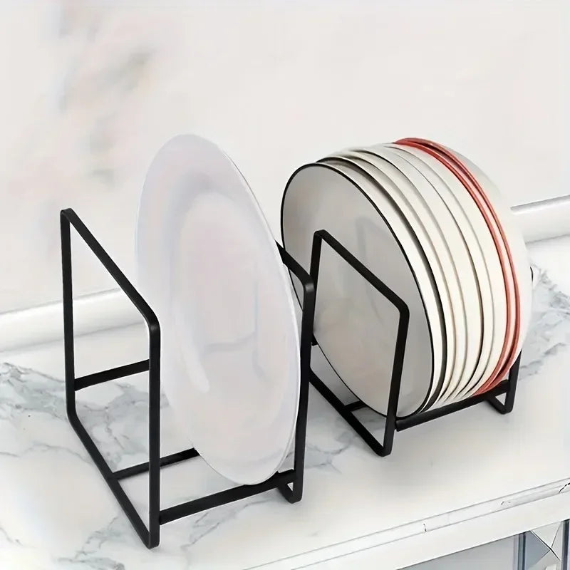 Rangement-vaisselle-support-en-métal-noir