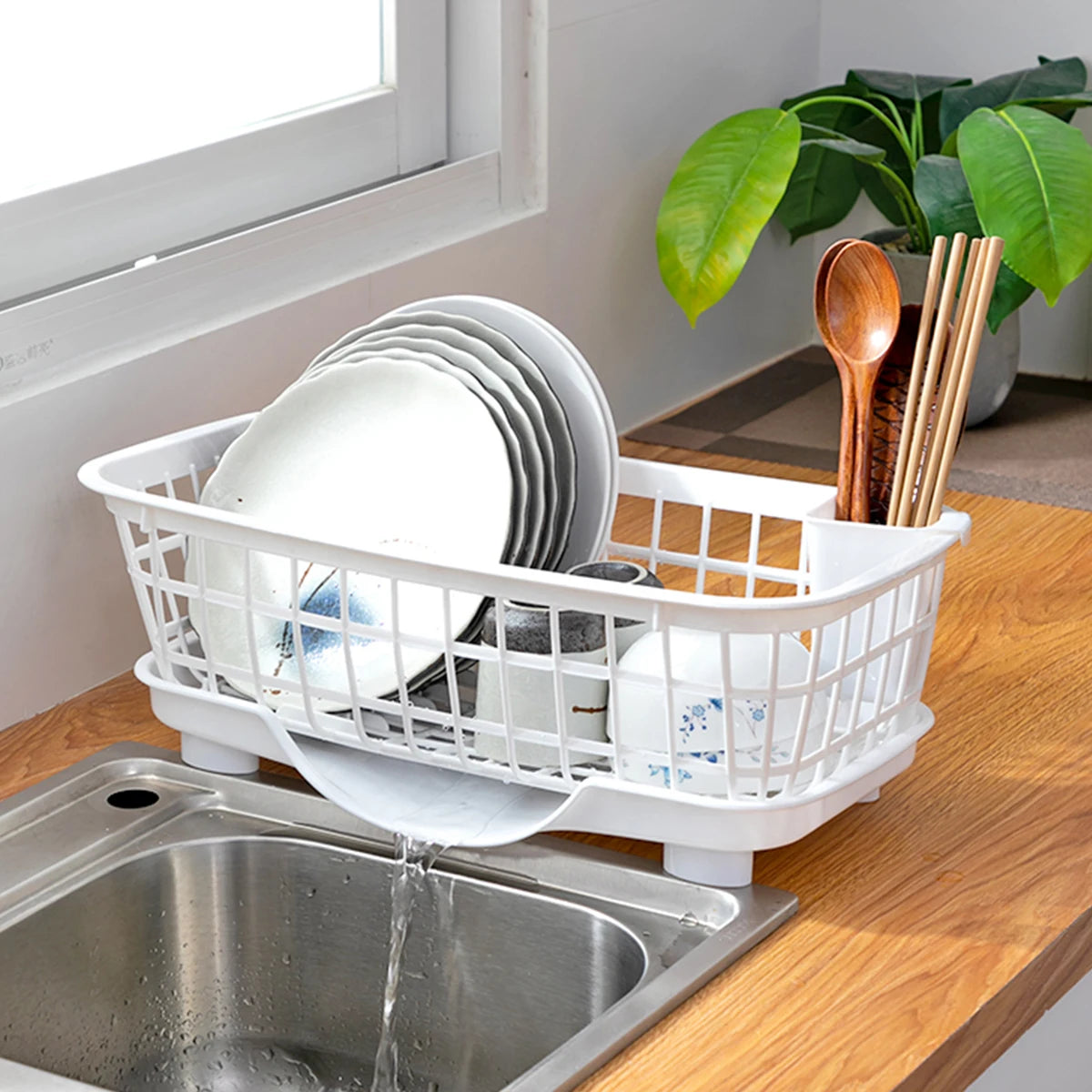 Égouttoir-à-vaisselle-Plastique-auto-drainage