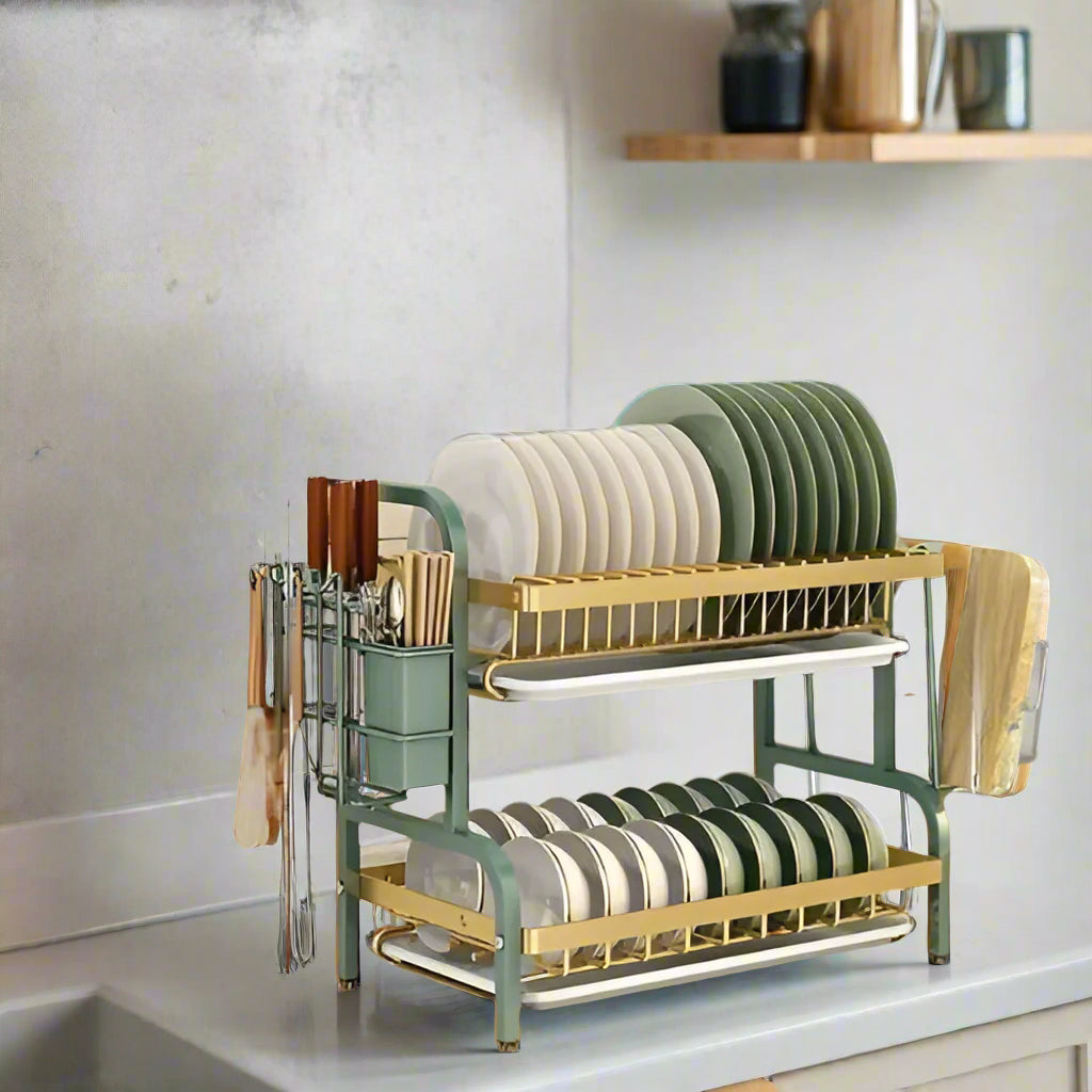 égouttoir à vaisselle compact métal sur comptoir