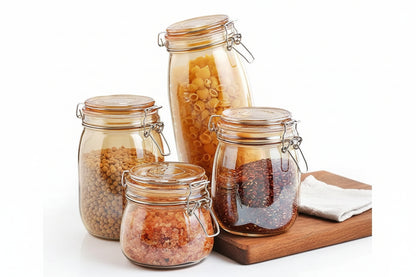 Bocal en verre  Hermétique boucle acier