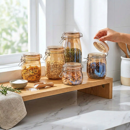 Bocal en verre hermétique cuisine organisée