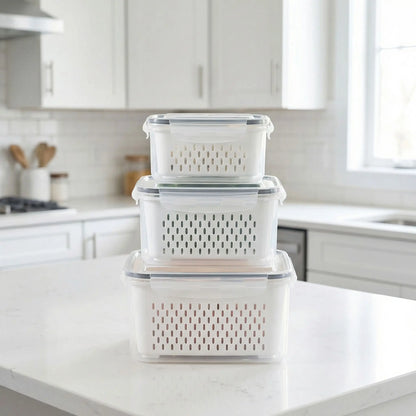 Boite de conservation alimentaire deux en un blanc