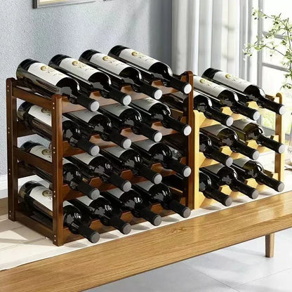 Casier à bouteilles en bois étagère 12 bouteilles présentoir