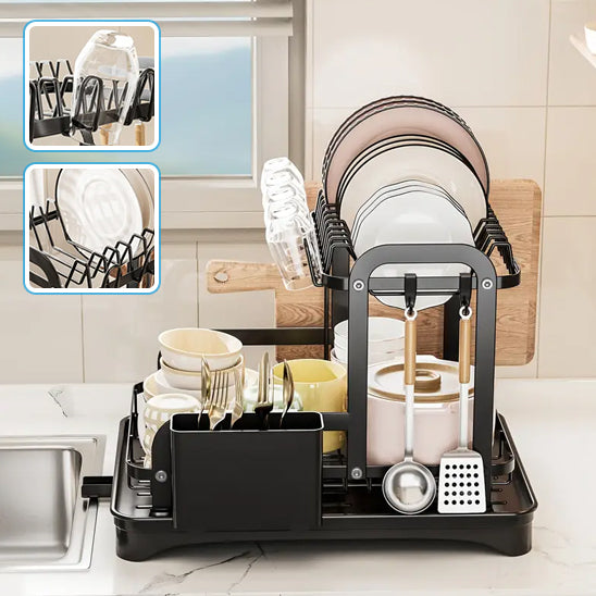 Egouttoir-vaisselle-Inox-double-couche-organisateur