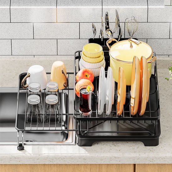 Egouttoir-vaisselle-design-deux-en-un-sur-évier