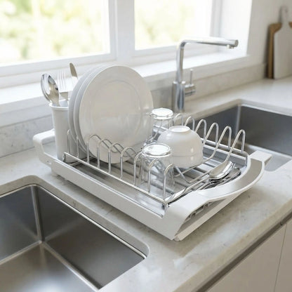 Egouttoir vaisselle design compact blanc