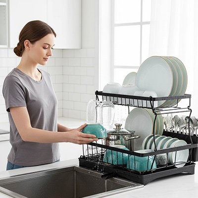 Egouttoir vaisselle design large séchage rapide