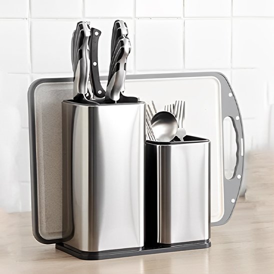 Organisateur de couvert  Double Pots verticales