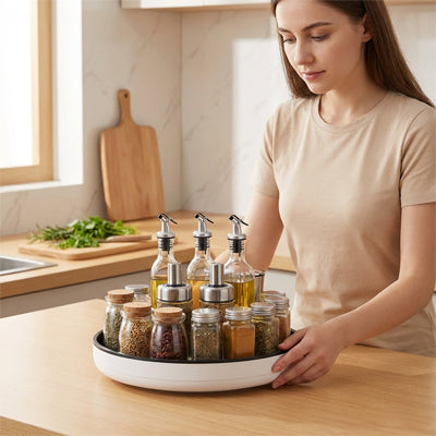 Plateau Tournant Epices Style Deux tons sur comptoir