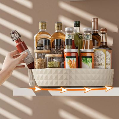 Plateau Tournant pour Epices style Frise blanc 