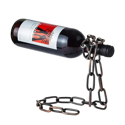 Porte-bouteille vin chaine métallique 