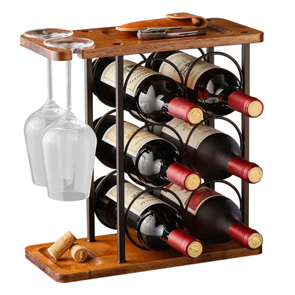 Range-bouteille-étagère-2-en-1-acier-couche-bronze