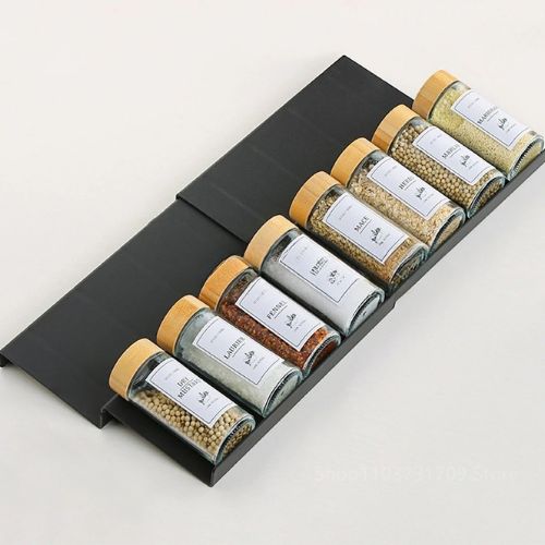 Range-epice-pour-tiroir-supports-réglables-pots-épices