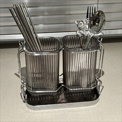 Range Couvert Vertical compact acier gris