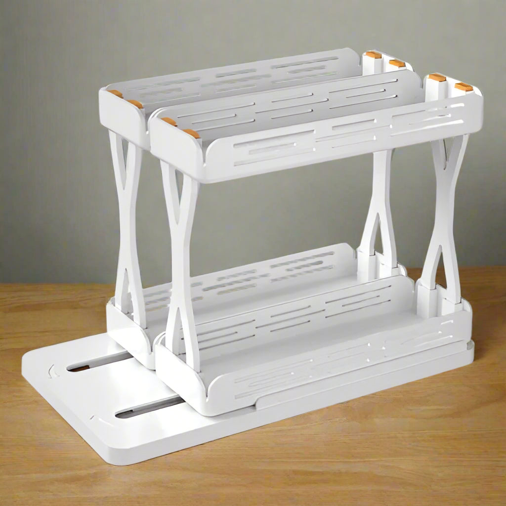Étagère À Épices Coulissante À 2 Niveaux Verticaux Pour Cuisine,Noir,26