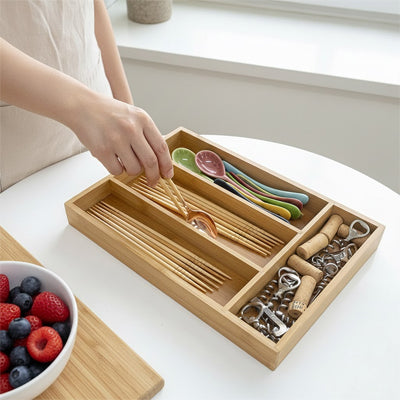 Rangement couvert en bois EcoOrganiz polyvalent