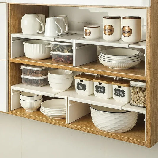 Rangement-vaisselle-étagère-rétractable-pour-placard