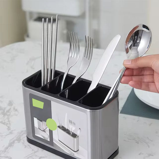 Rangement couverts vertical 4 compartiments drainage accessible