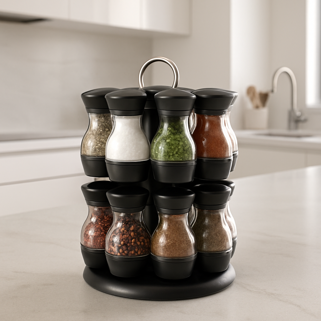 Support pot à épices 16 Bocaux deux niveaux