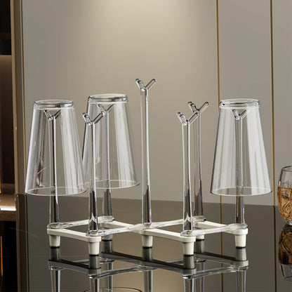 Égouttoir-Support-Rétractable-Verre-silicone-métal