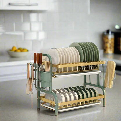 égouttoir à vaisselle compact design double