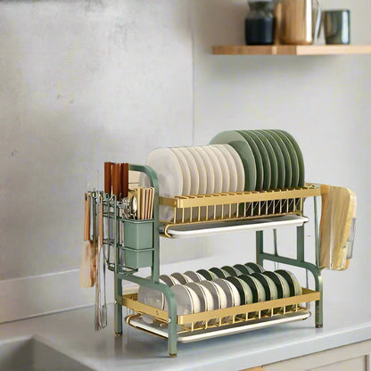 égouttoir à vaisselle compact métal sur comptoir