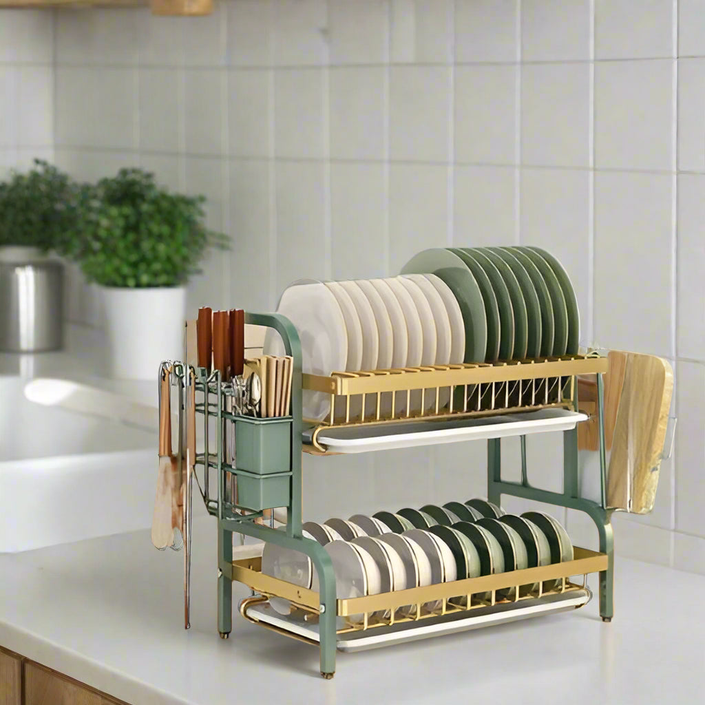 égouttoir à vaisselle compact pour assiettes et bols