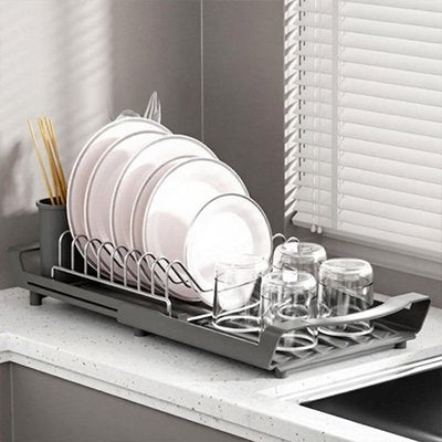 Egouttoir vaisselle design compact gris