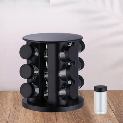 Étagère-à-épices-rotative-12-pots-noir