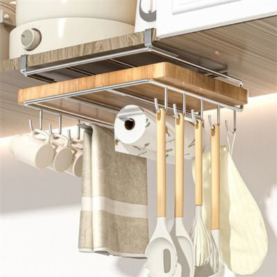 étagère-cuisine-management-a-crochet-argenté