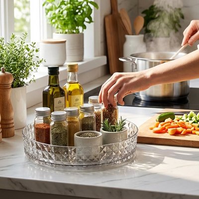 Plateau Tournant pour Epices style Frise organisation cuisine