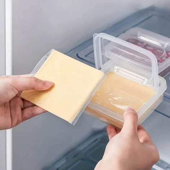 Rangement frigo boîte carrée pour fromage